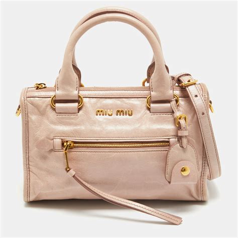 Miu Miu Vitello Bauletto Top Handle Satchel Bag 